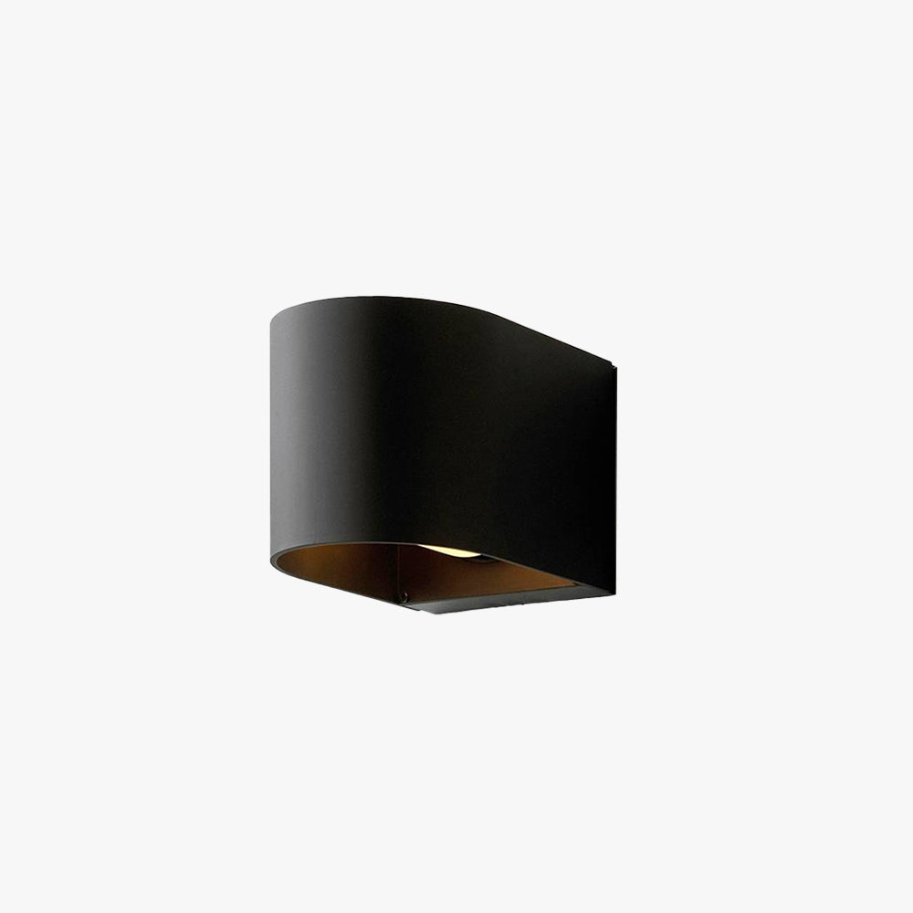Ray Modern Zylinder LED Außenwandleuchte Schwarz Garten Aluminium Glas 14CM Lang