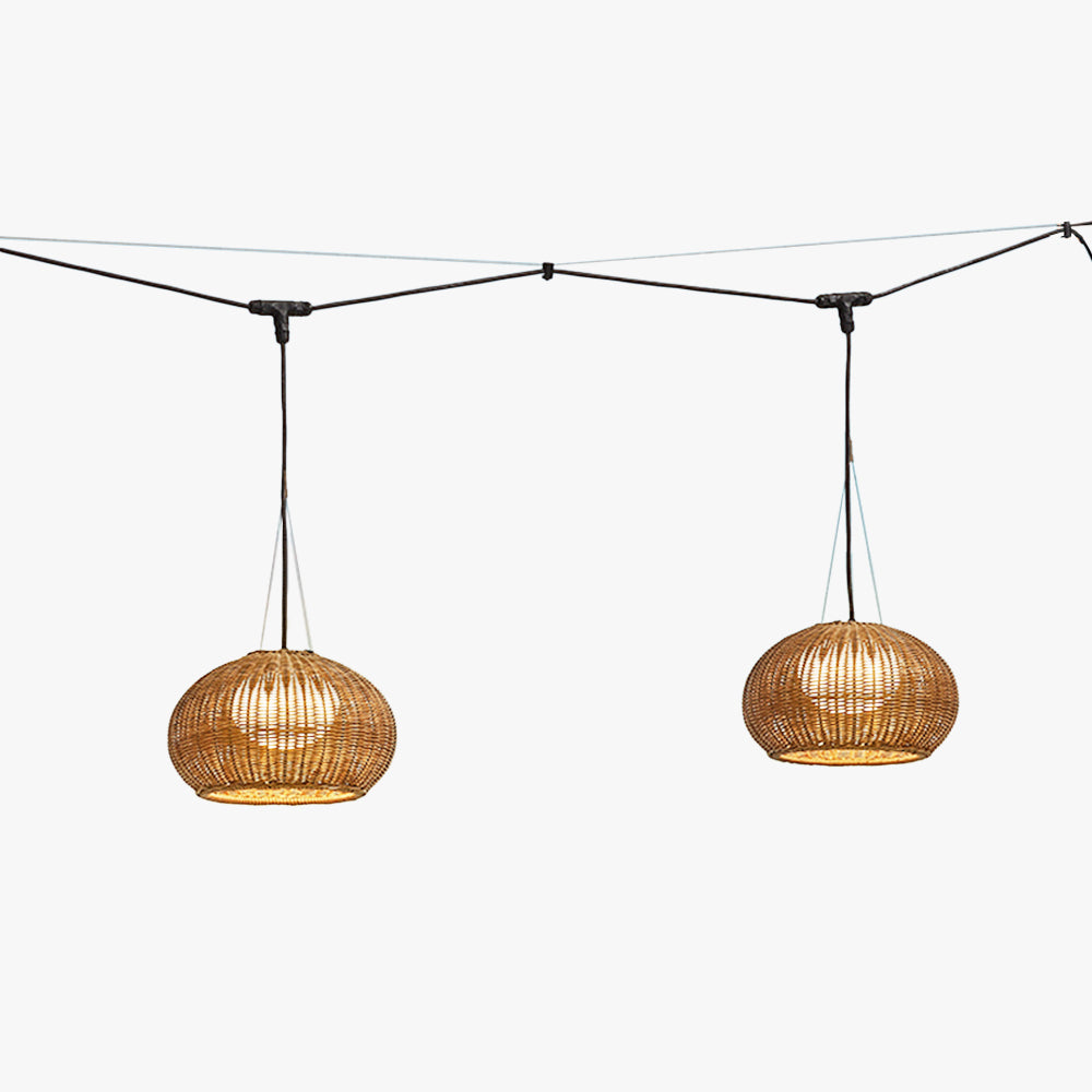 Ritta Design LED Außenpendelleuchte Garten/Terrasse/Flur Bambus&Acryl