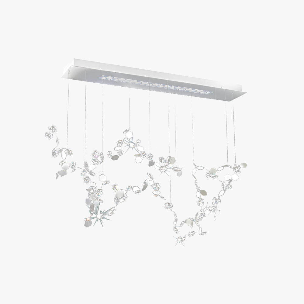 Olivia Modern LED Kronleuchter Silber Ess/Schlaf/Wohnzimmer Metall Kristall 80-100-120cm