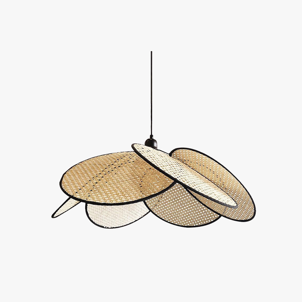 Ritta Vintage LED Pendelleuchte Orange & Dunkelblau Esstisch/Schlaf/Wohnzimmer Metall Rattan Durchmesser 40/50/60cm