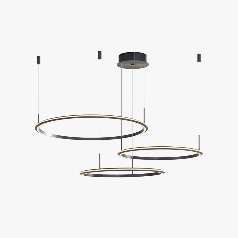 Arisha Modern LED Pendelleuchte Ring Wohnzimmer Schlafzimmer, Metall Acryl