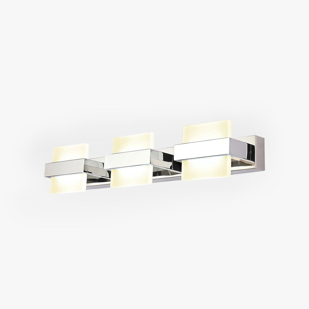 Arisha Modern Square LED Wandleuchte Silber Bade/Wohnzimmer Metall&Acryl