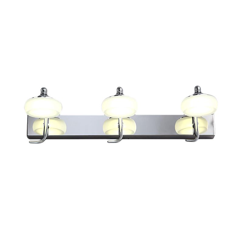 Arisha Moderne Laterne LED Wandleuchte Silber Bade/Schlafzimmer Metall Glas 2/3 Licht