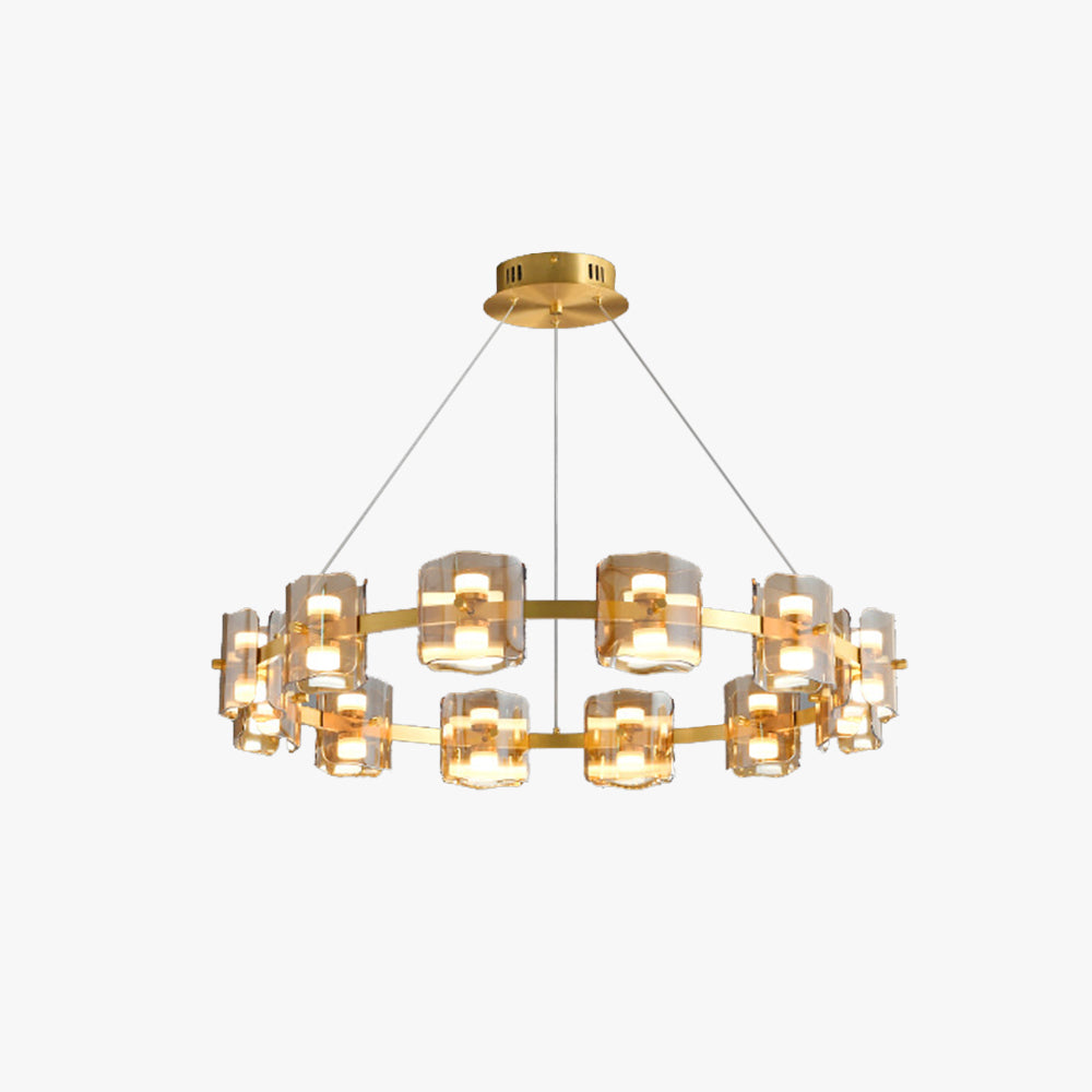 Arisha Pendelleuchte Flammig 9/12/15 , Metall, Schwarz/Gold, Schlafzimmer/Esszimmr