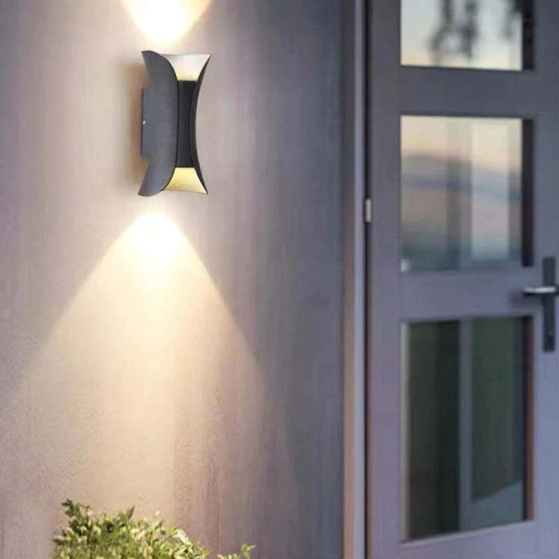 Ray Design Gebogene LED Außenwandleuchte Gold/Schwarz/Weiß Garten/Flur Metall