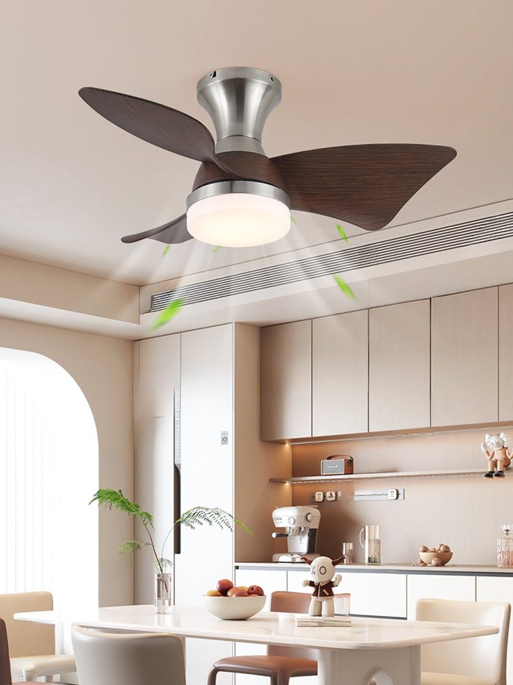 Seitenansicht des Aureon Modernen Deckenventilators mit Licht