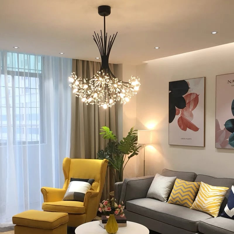 Arisha Modern Kristall LED Kronleuchter Gold Wohnzimmer/Esszimmer Metall&Acryl