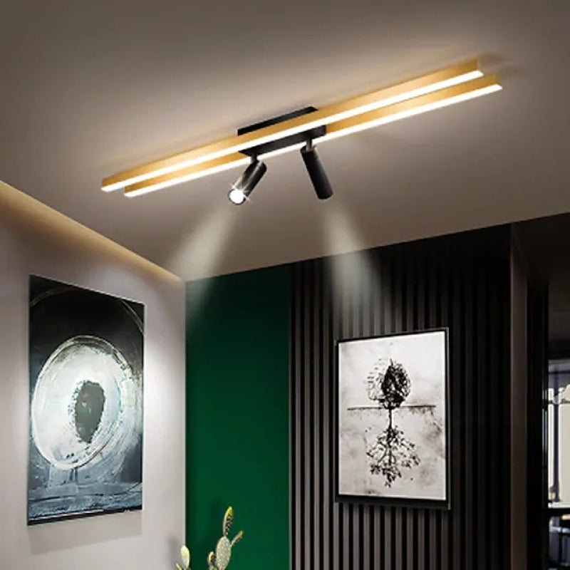 Arisha Modern LED Deckenleuchte Gold Flur/Wohnzimmer Metal&Silikon Dimmbar