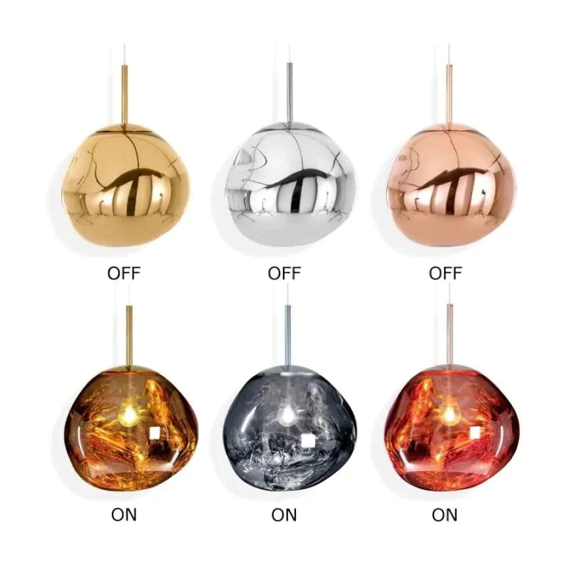 Valentina Melt Glas Pendelleuchte in Lavaoptik