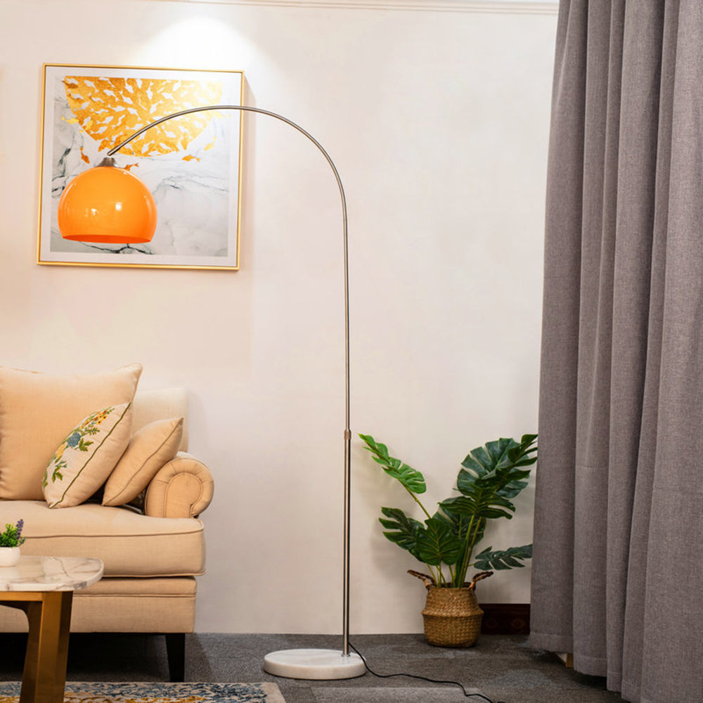 Mira Modern LED Stehlampe Orange/Weiß Wohn/Schlaf/Esszimmer Metall&Marmor&Acryl