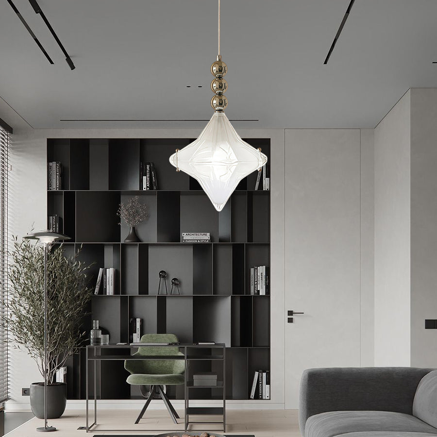 Art Deco Astris Elara Stern Pendelleuchte, Detailansicht