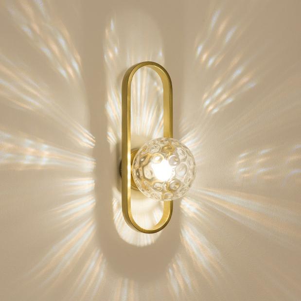 Valentina Moderne LED Wandleuchte Gold/Schwarz, Metall, Glas, Schlafzimmer/Wohnzimmer