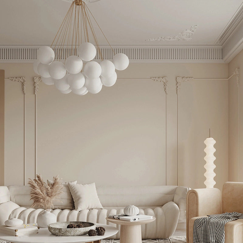 Valentina Modern LED Kronleuchter Kugel Schwarz/Gold Wohnzimmer Glas