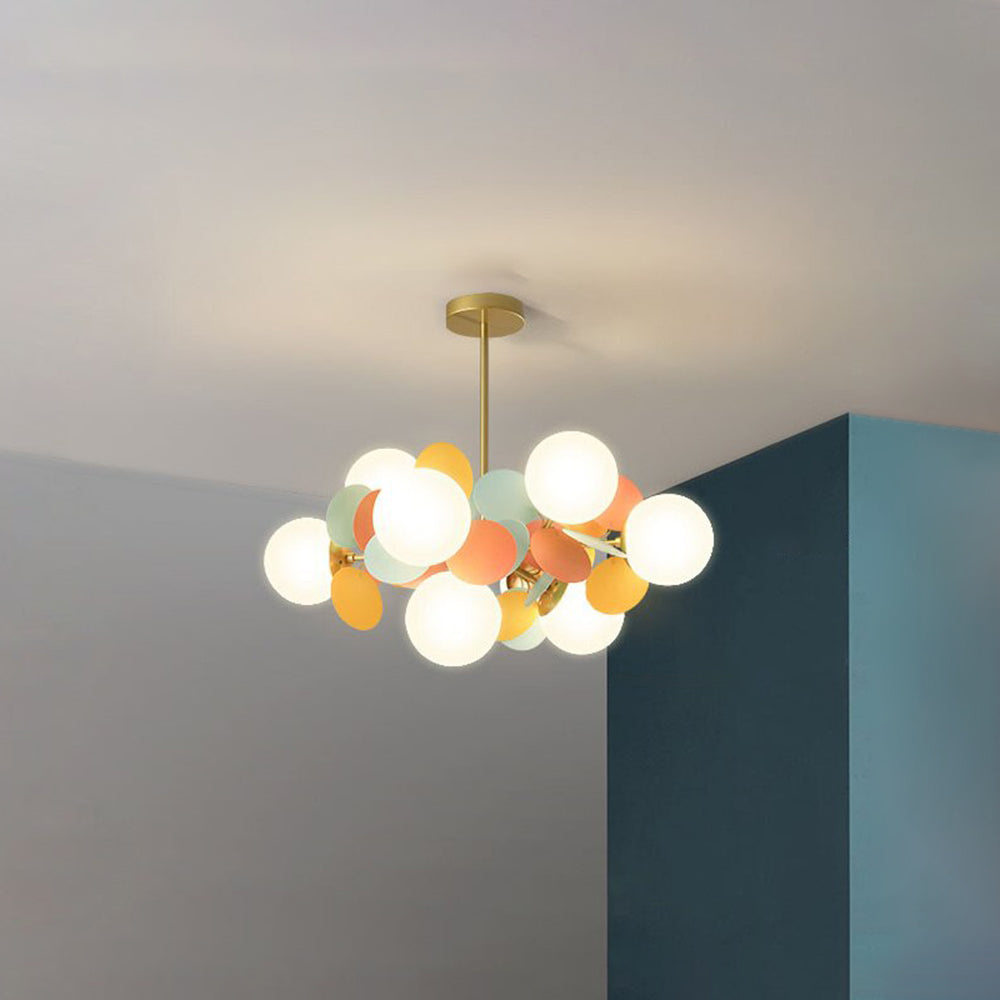 Aria Modern Kronleuchter Weltkugel Kinderzimmer, Mehrfarbig, Metall-Letslighting