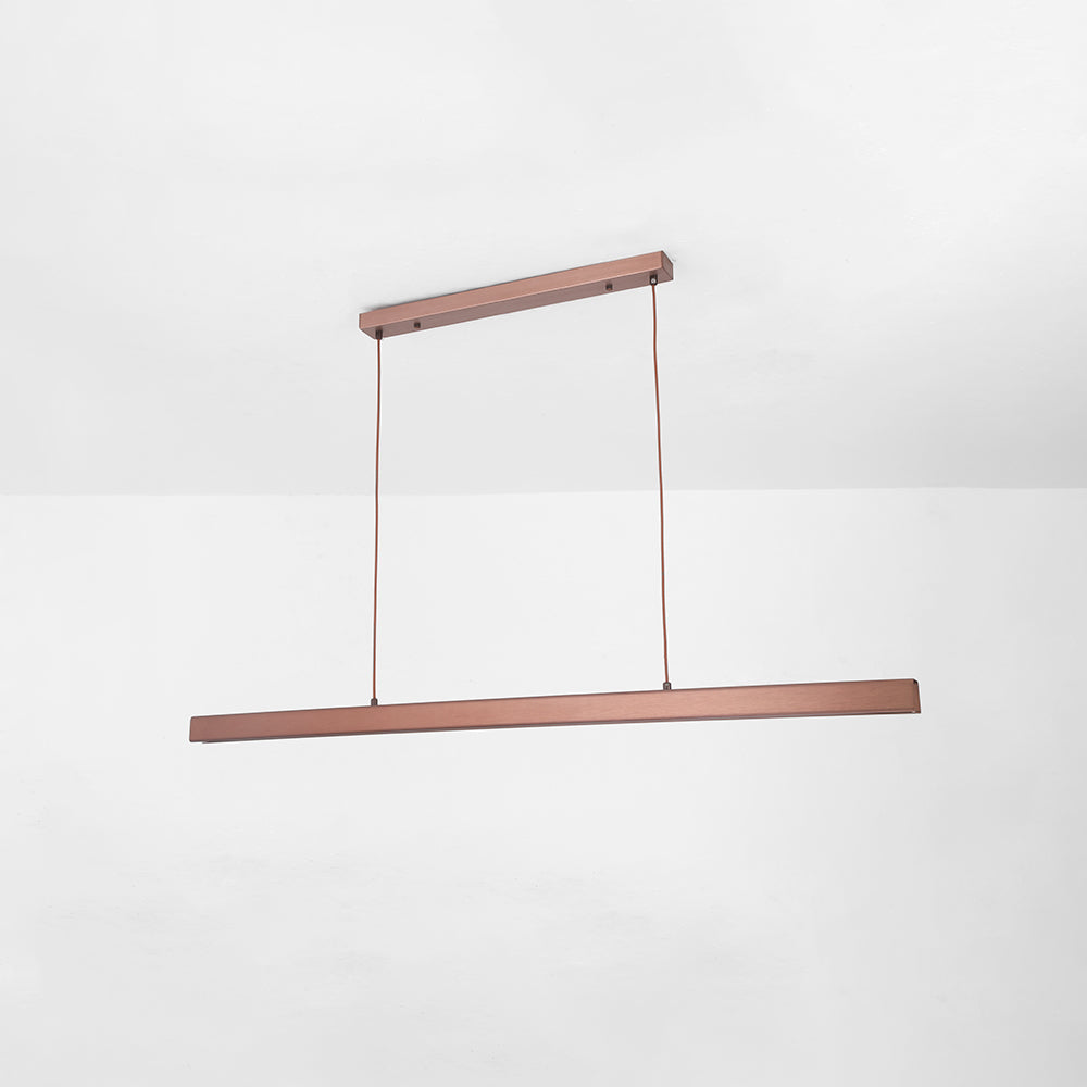Edge Moderne LED Pendelleuchte Linear Schwarz/Braun Esszimmer Metall
