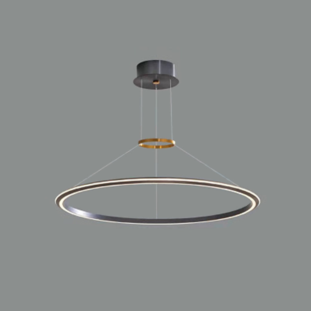 Arisha Modern LED Pendelleuchte Ring Wohnzimmer Schlafzimmer, Metall Acryl