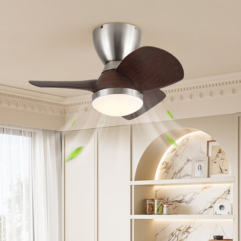Nahaufnahme der Elora Deckenventilatorleuchte mit integrierter LED