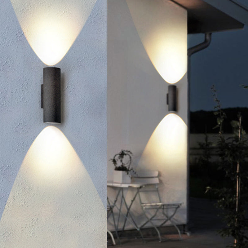 Ray Modern LED Außenwandleuchte Schwarz/Weiß Bad/Treppenhaus/Flur/Balkon/Garten Zement&Acryl