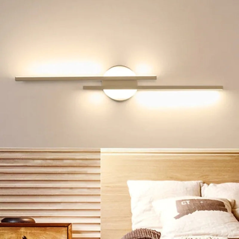 Arisha Modern LED Wandleuchte, Twin Linear, Schwarz/Weiß, Metall, Schlafzimmer