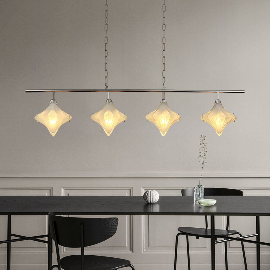 Art Deco Stern Linear Pendelleuchte - Elegante Beleuchtung für Kücheninsel - Astris Cassiopeia
