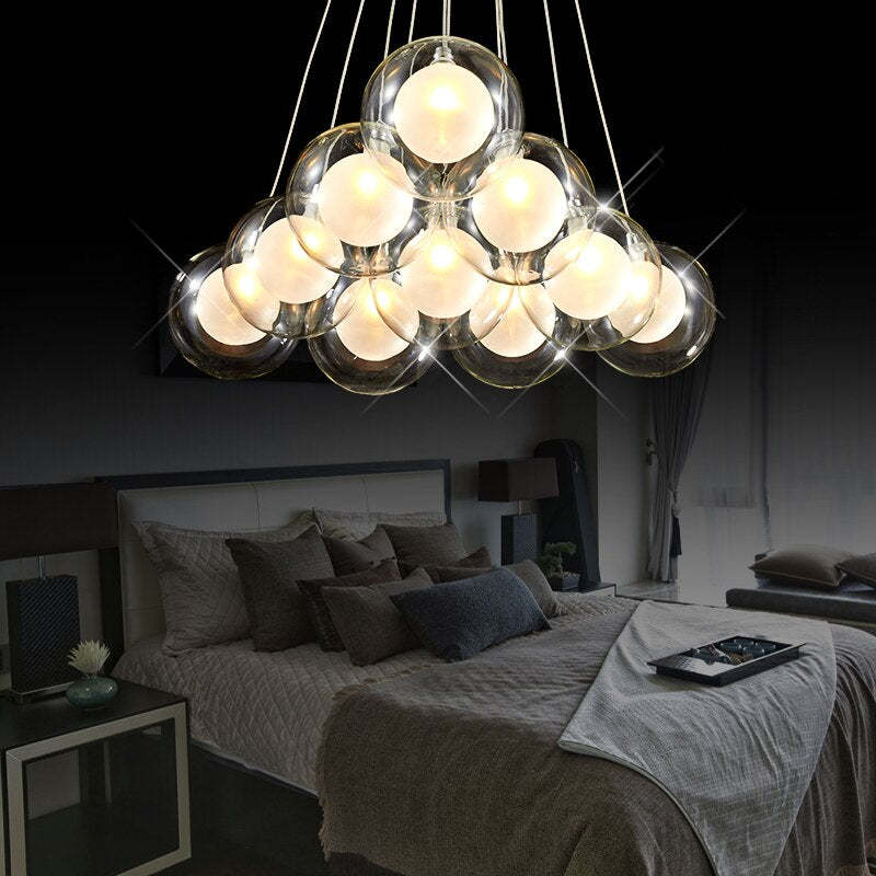 Valentina Modern GlaskugelLED Pendelleuchte Esstisch/Flar Metall Glas