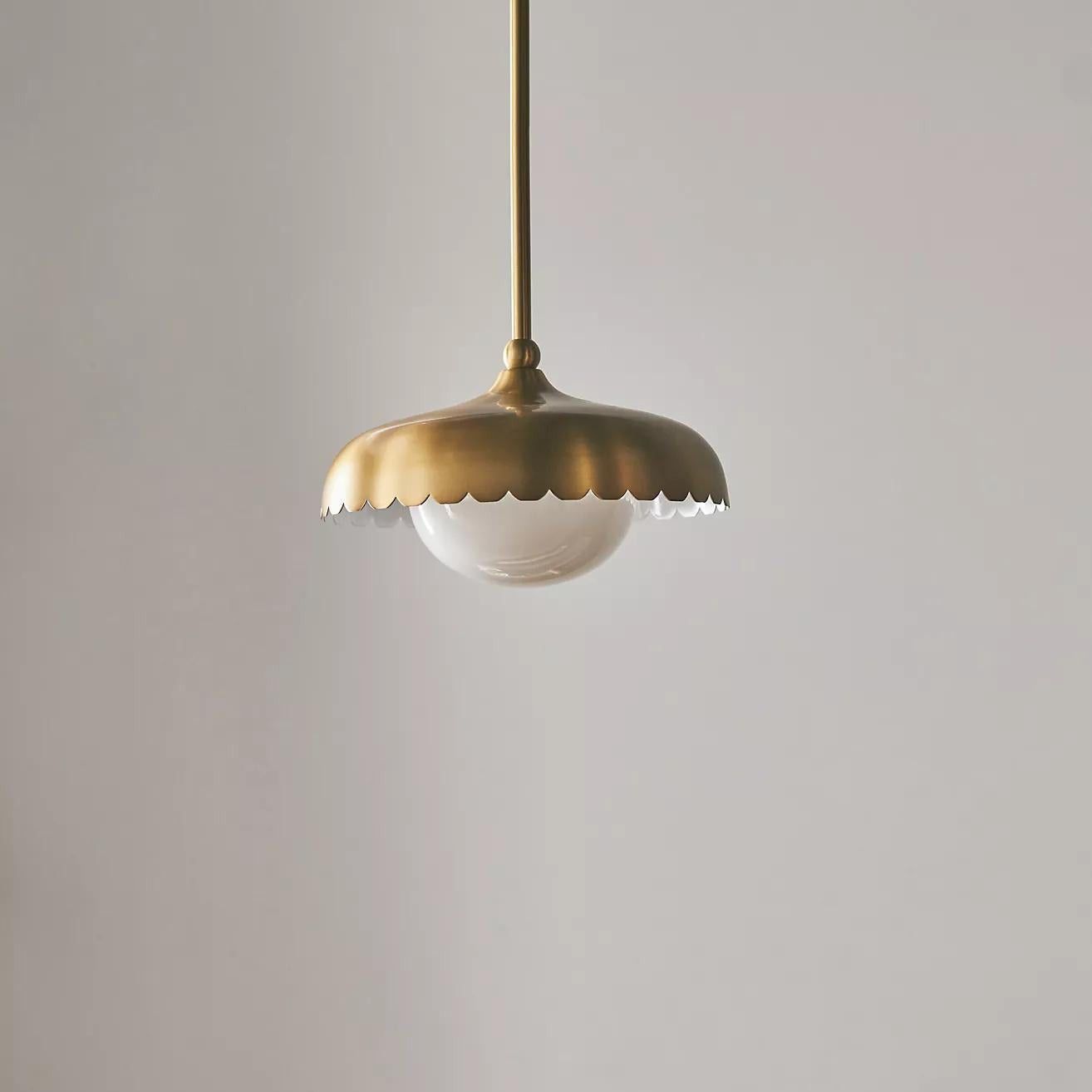 Rayla Scallop Pendelleuchte – Retro-Deckenlampe in Messingoptik für Esszimmer und Küche