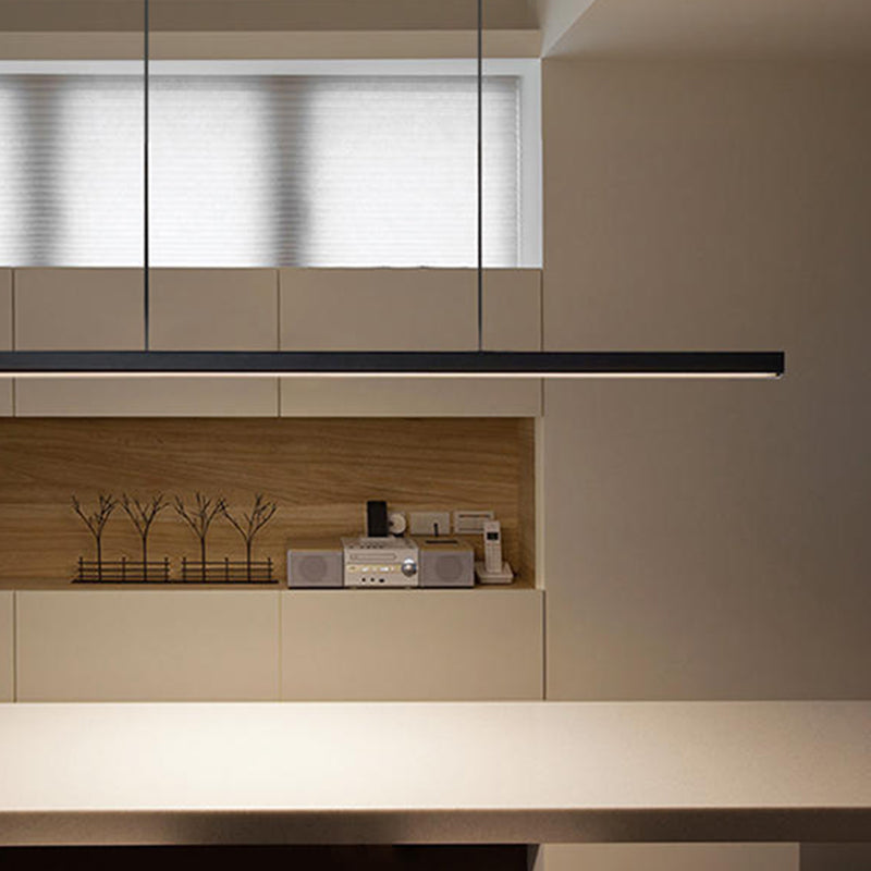 Arisha Pendelleuchte Linear Metall&Holz Modern LED Schwarz/Weiß Wohnzimmer