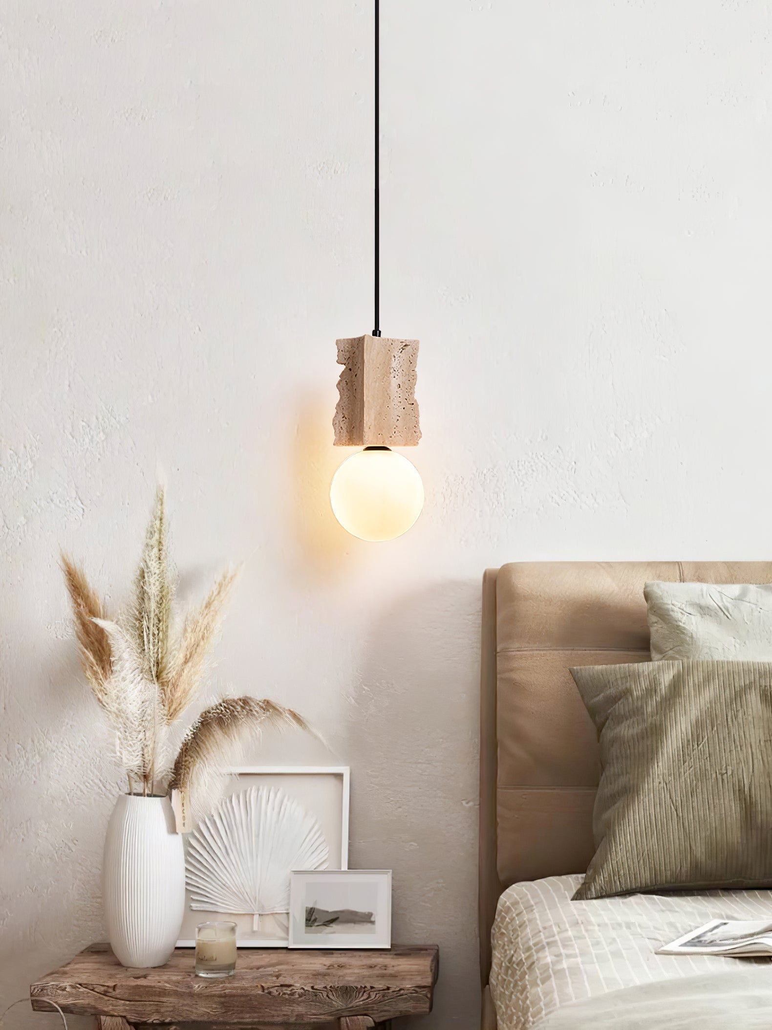 Travertine Raw Edge Pendant Light - Neutralighting