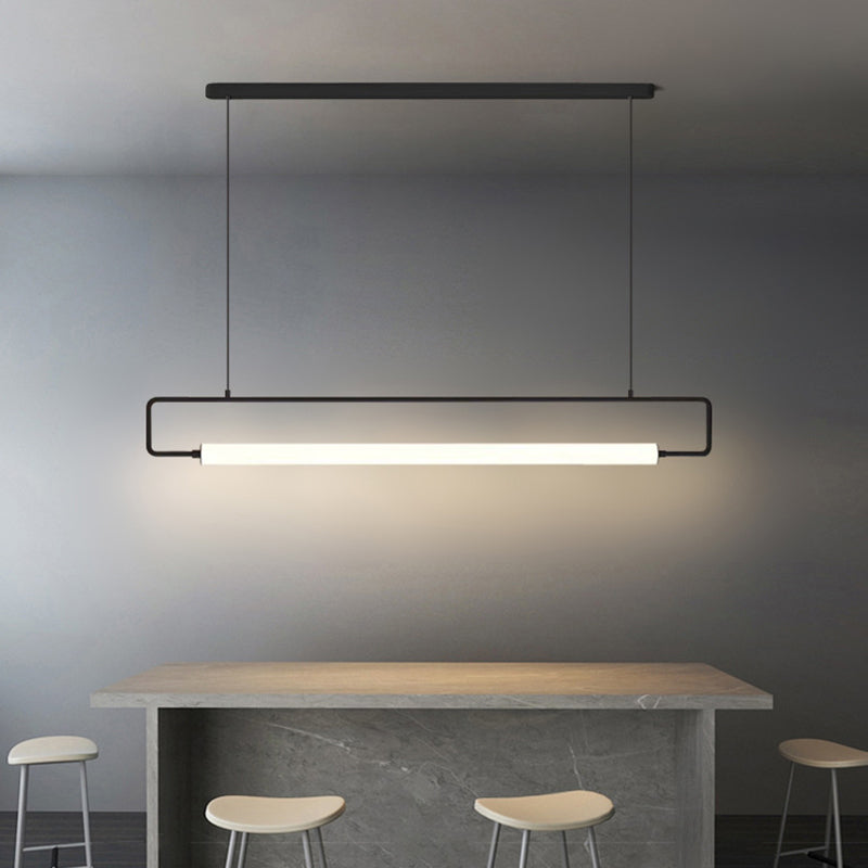 Airsha Minimalistisch Pendelleuchte Linear, Schwarz/Gold, Esstisch