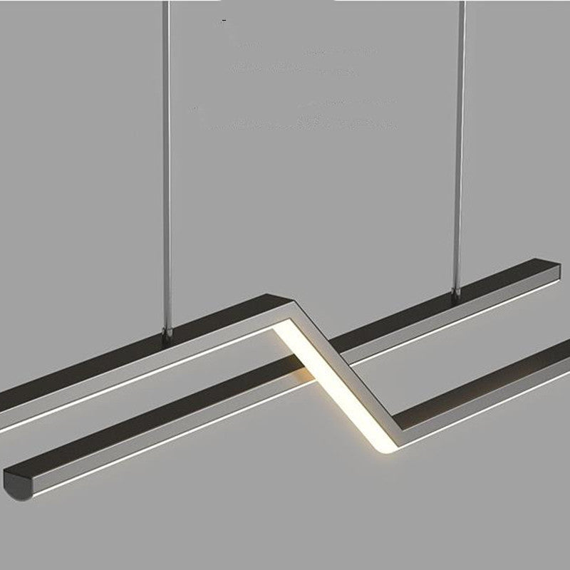 Arisha Modern Minimalistische Parallel Gefaltete Lineare LED Pendelleuchte Wohn/Schlaf/EsszimmerSchwarz/Gold Dimmbar