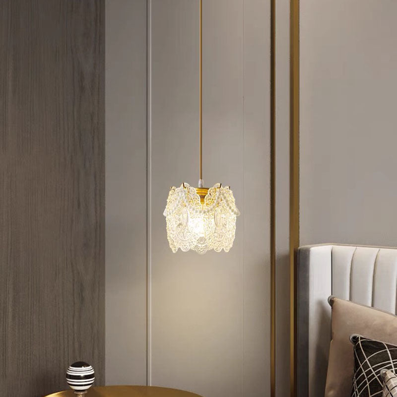 Kristy Moderne LED Pendelleuchte Gold Schlafzimmer/Wohnzimmer Glas