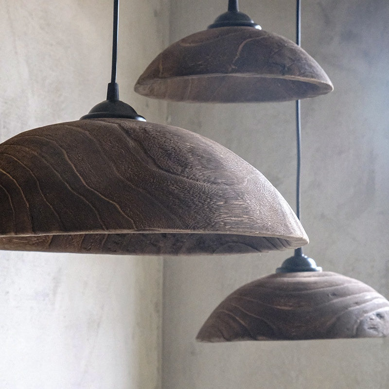 Silva Modern LED Pendelleuchte Braun Holz Wohnzimmer/Schlafzimmer