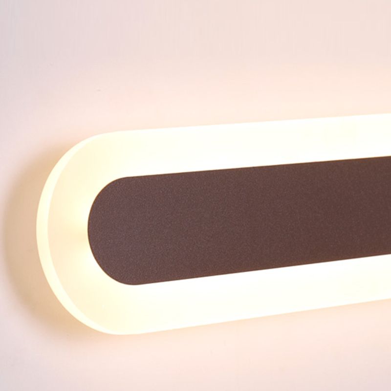 Arisha Modern Linear LED Wandleuchte Weiß/Braun Badezimmer Metall Acryl Größen 40/59/80/99CM