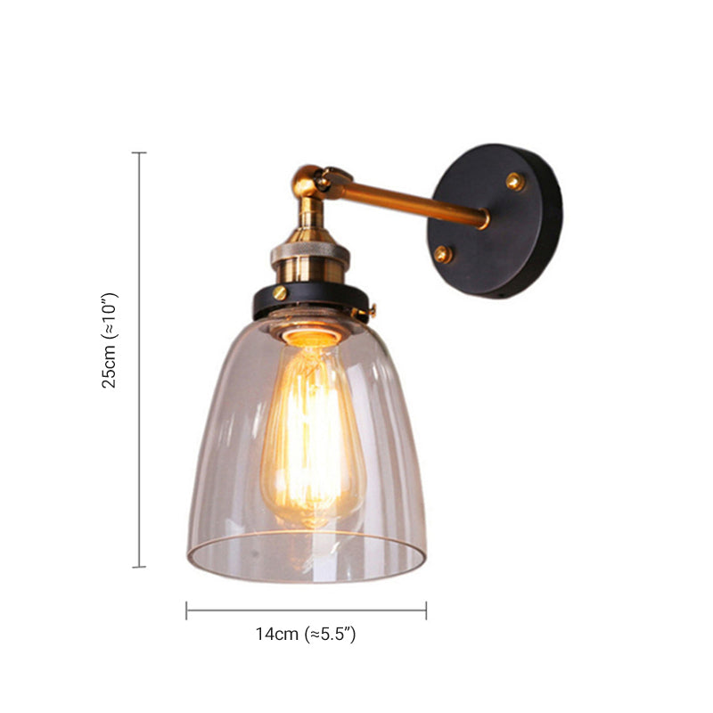 Silva Moderne LED Wandleuchte Wohn/Schlafzimmer Schwarz/Gold Glas