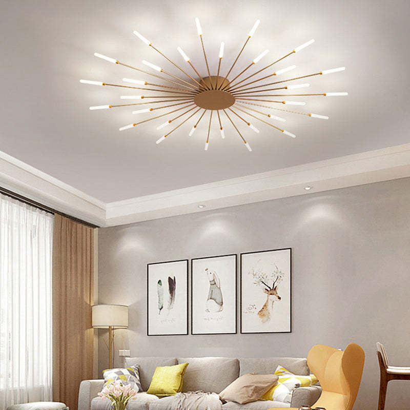 Lowry Industrial LED Deckenleuchte Schwarz/Gold Wohnzimmer Metall