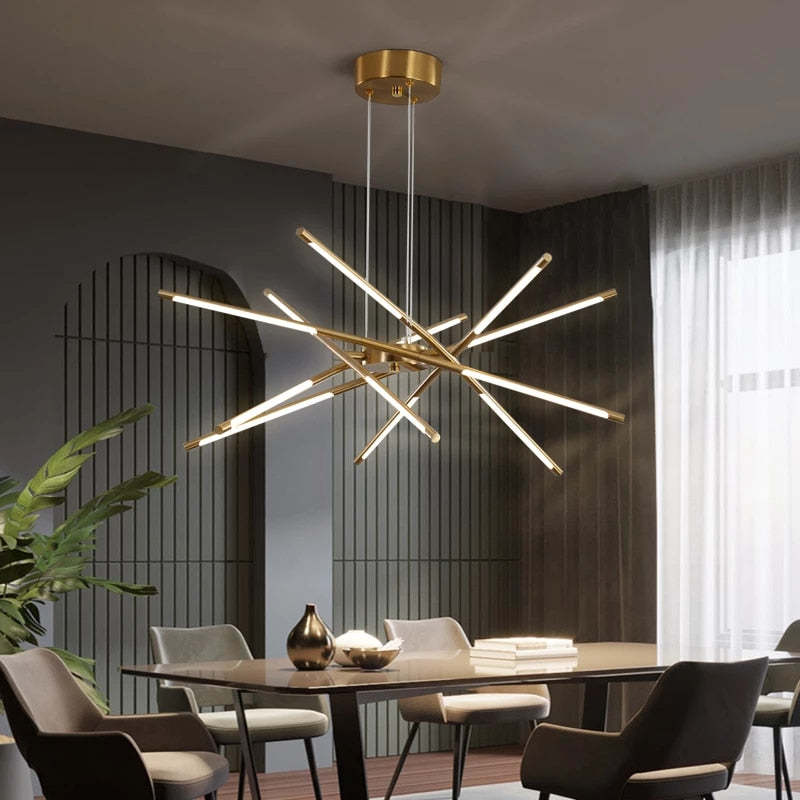 Arisha Modern LED Deckenleuchte Linear Dimmbar Schwarz Wohn/Schlafzimmer Metall&Acryl
