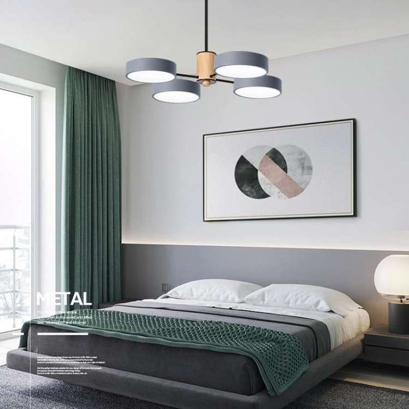 Arisha Modern Kronleuchter Geometrische Wohnzimmer, Metall Holz, 3 Farben-Letslighting