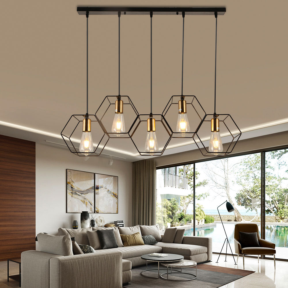 Arisha Modern Linear LED Pendelleuchte Schwarz Ess/Wohn/Schlafzimmer Metall