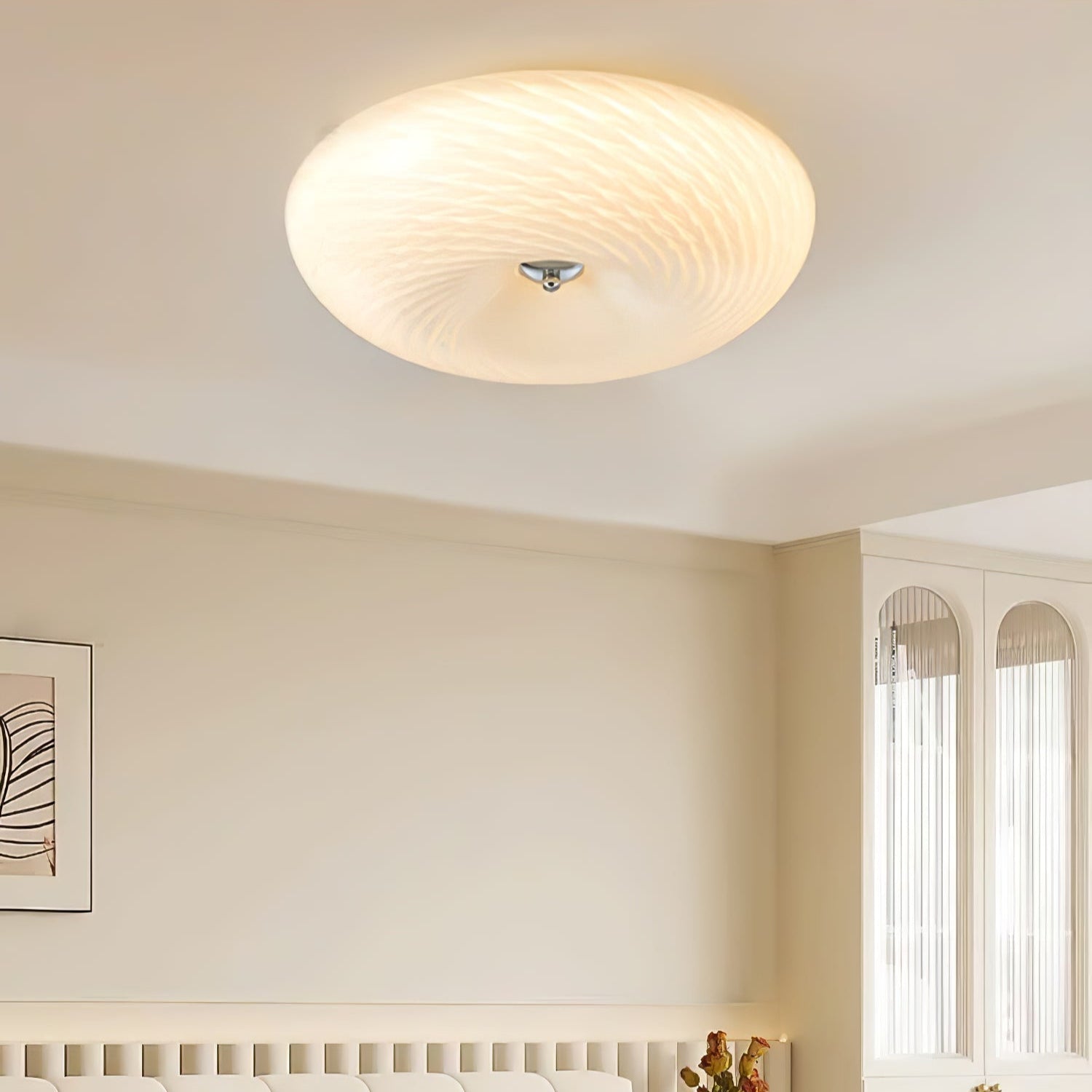 Comarion Moderne Minimalistische Kunstglas-Deckenleuchte-Letslighting