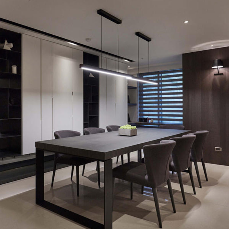 Arisha Pendelleuchte Linear Metall&Holz Modern LED Schwarz/Weiß Wohnzimmer