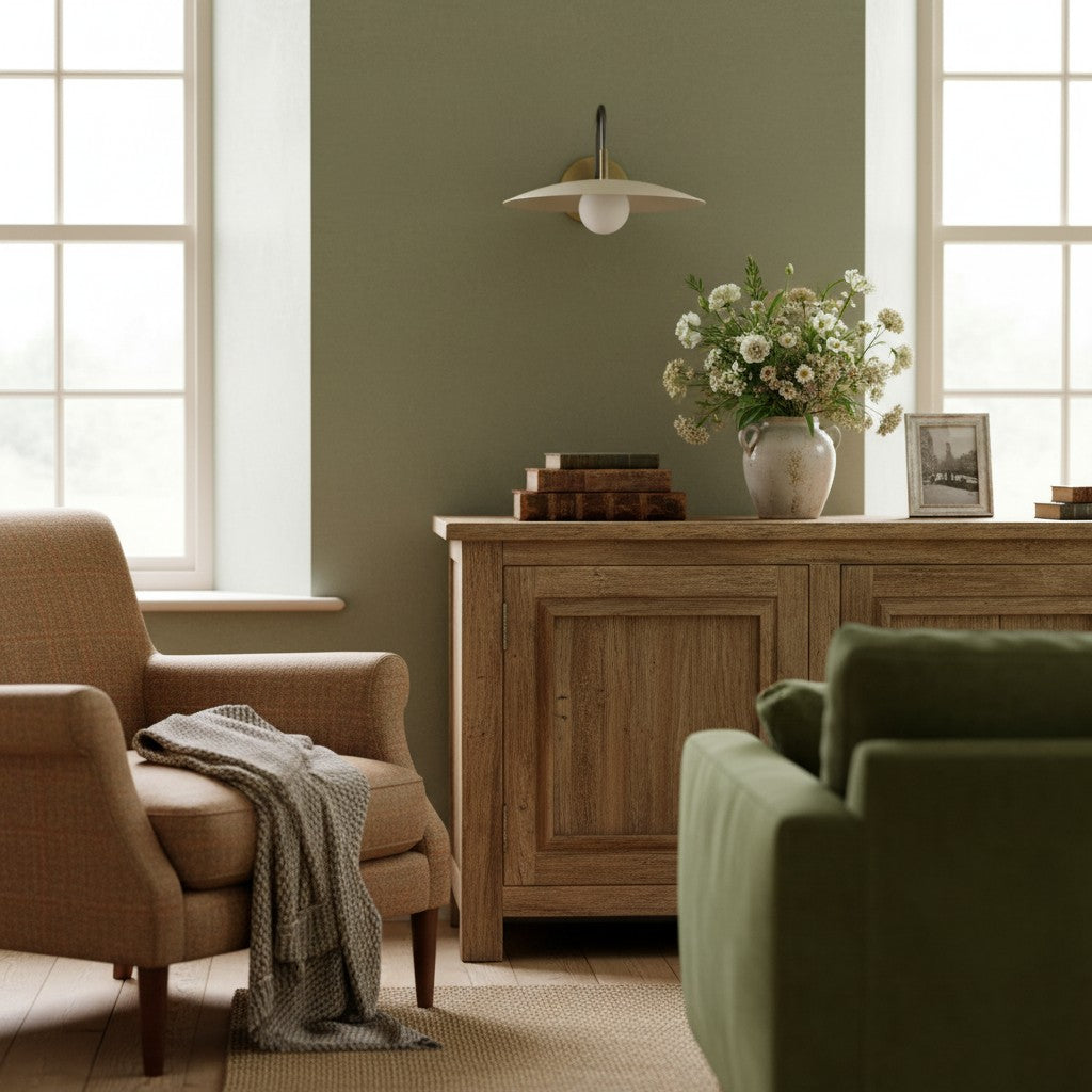 Wandleuchte Curva in einem modernen Wohnzimmerambiente