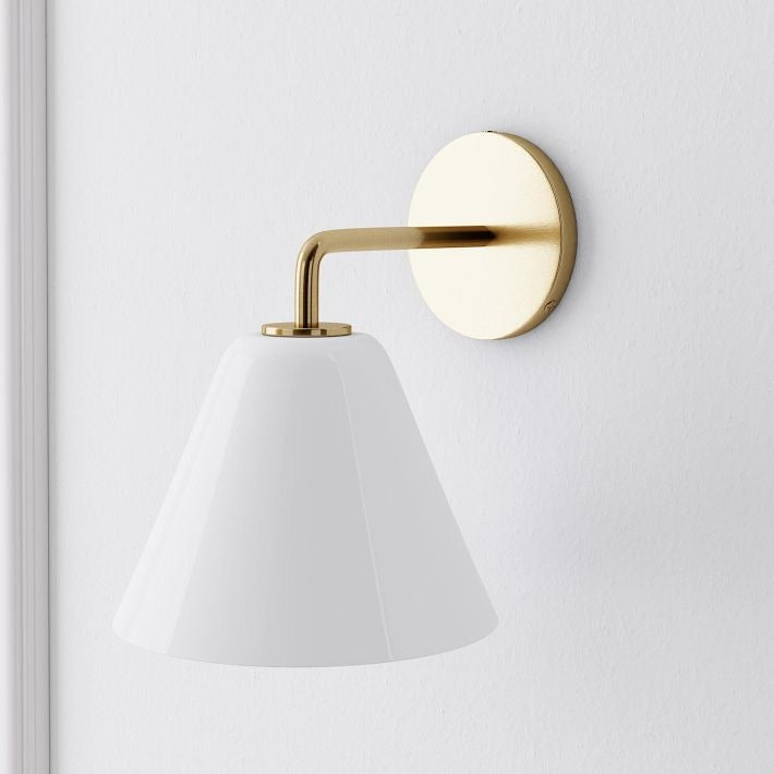 Conica Messing-Wandleuchte – Glas-Wandlampe für Flur und Schlafzimmer
