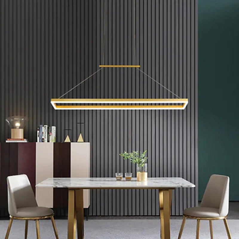 Arisha Modern LED Pendellleuchte Linear Dimmbar Rechteckig Ess/Wohnzimmer Metall
