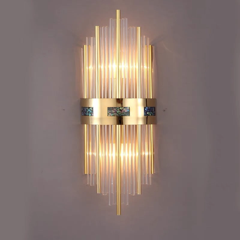 Kirsty LED Wandleuchte Gold, Wohnzimmer/Schlafzimmer,Metall/Acryl