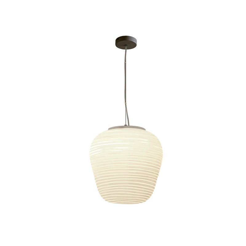 Ritta Designer Einfache LED Pendelleuchte Weiß Schlafzimmer Glas/Metall 3 Größen-Letslighting