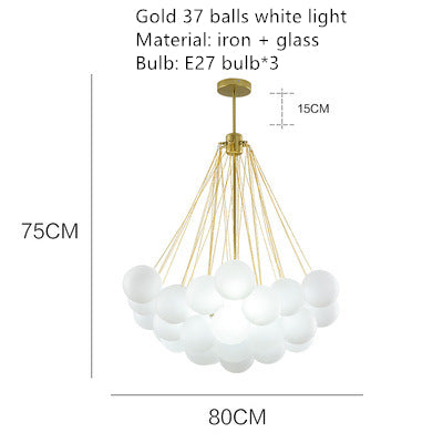 Valentina Modern LED Kronleuchter Kugel Schwarz/Gold Wohnzimmer Glas