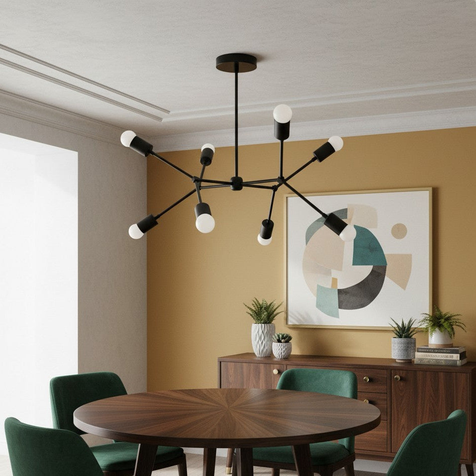 Industrielle Pendelleuchte im Esszimmer