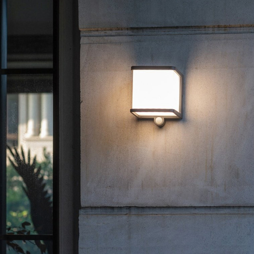 Ray Modern LED Außenwandleuchte Solar Schwarz/Weiß Flur/Balkon Acryl 3 Größen 10CM 15CM 35CM