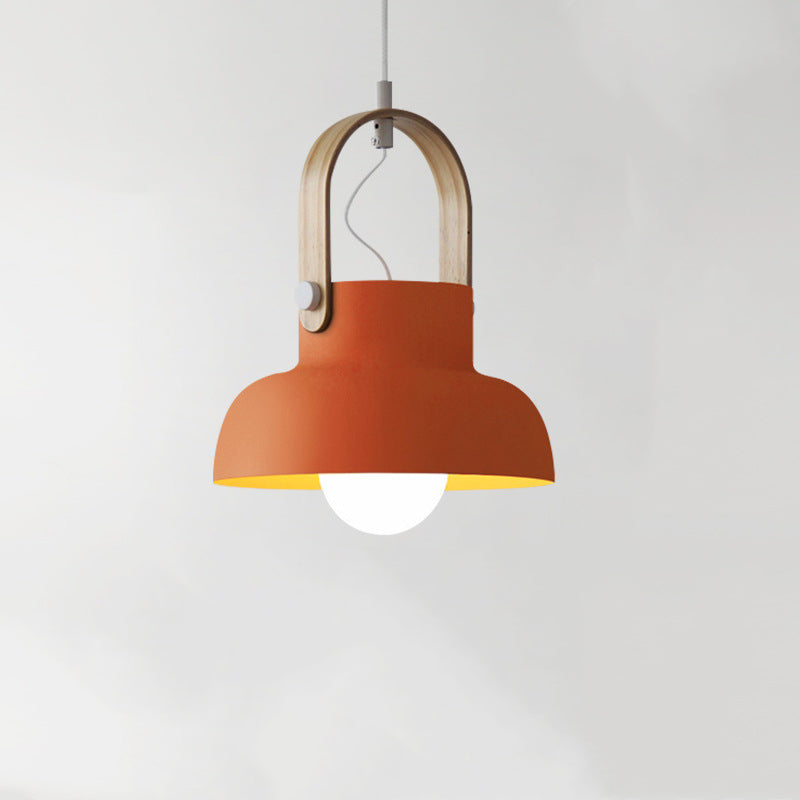 Valentina Vintage Pendelleuchte Schwarz/Orange Metall/Holz Schlafzimmer