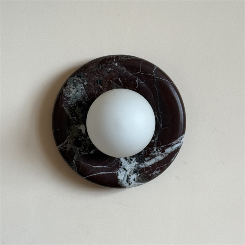 Uzorionis Nordic Art Deep Purple Red Glass Marble Sconce Wall Lamp - Letslighting